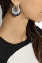 Thumbnail for your product : Bottega Veneta Intrecciato oxidized silver hoop earrings