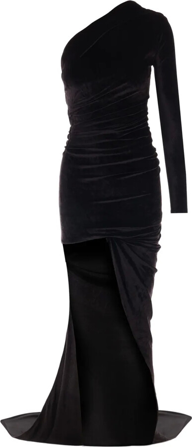 Balenciaga One-Shoulder Asymmetric Maxi Dress