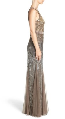 Adrianna Papell Women's Embellished Mesh Mermaid Gown