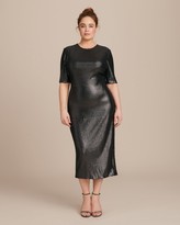 Thumbnail for your product : Sally LaPointe Stretch Sequins Fitted Tee Dress