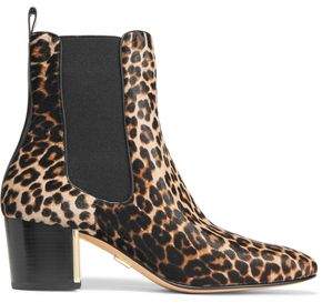 Michael Kors Collection Yvette Leopard-Print Calf Hair Ankle Boots