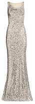 Thumbnail for your product : Naeem Khan Cowlneck Allover Sequin Column Gown