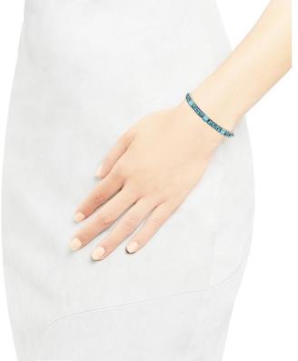 Judith Ripka 4 1/2 CT TW Turquoise and Crystal Sterling Silver Bangle Bracelet
