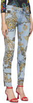 Thumbnail for your product : Versace Jeans Couture Blue & Gold Regalia Baroque Print Slim-Fit Jeans