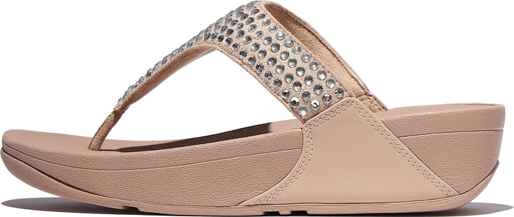 FitFlop LULU Maxi-Crystal Toe-Post Sandals Leather/Poly