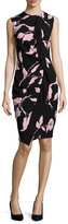Thumbnail for your product : Escada Sleeveless French-Rose-Print Sheath Dress, Black/Rose