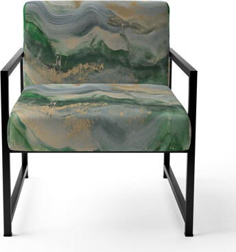 Aarons Coast Sea Waves Watercolour - Upholstered Modern Geode Accent Arm Chair