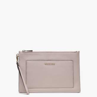 Michael Kors Pocket Top Zip Soft Pink Leather Pouch