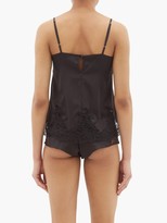 Thumbnail for your product : Fleur of England Signature Lace-trimmed Silk-blend Camisole - Black