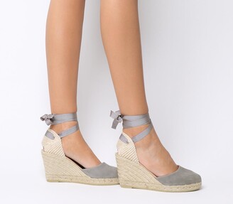 Gaimo for OFFICE Ankle Wrap Espadrille Wedges Grey