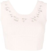 Crystal-Embellished Cut-Out Tank Top 