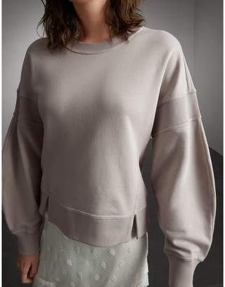 Burberry Puffed-sleeve Cotton Panelled Sweatshirt