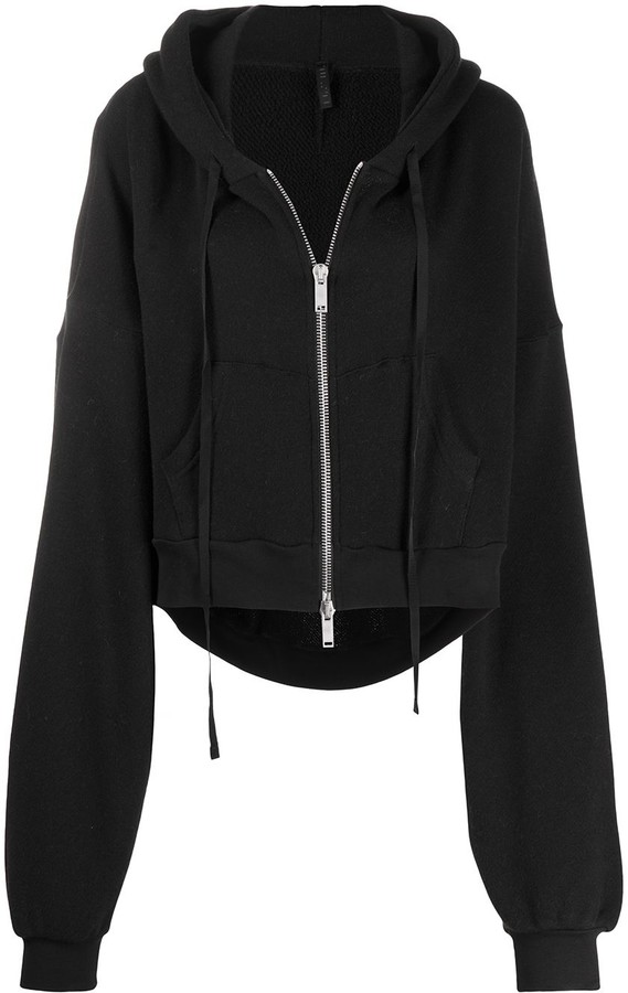 cropped zipped sweatshirt
