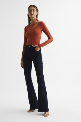 Reiss Cut-Out Long Sleeve Top