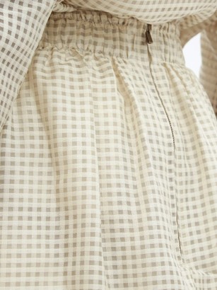 Toogood Bellringer Gingham Cotton-blend Gauze Midi Skirt - Ivory