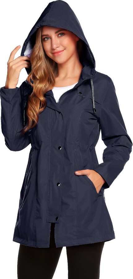 Romanstii Raincoat Outdoor Womens Lightweight Jackets Waterproof Packable Active Outdoor Rain Jacket 