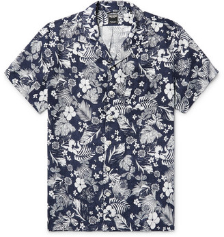 Todd Snyder Camp-collar Floral-print Linen Shirt