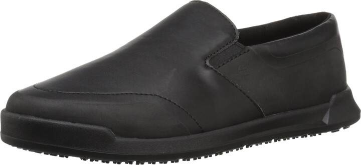 Slip Resistant Aerosoles Work Shoes Midnight Black Stretch Mid