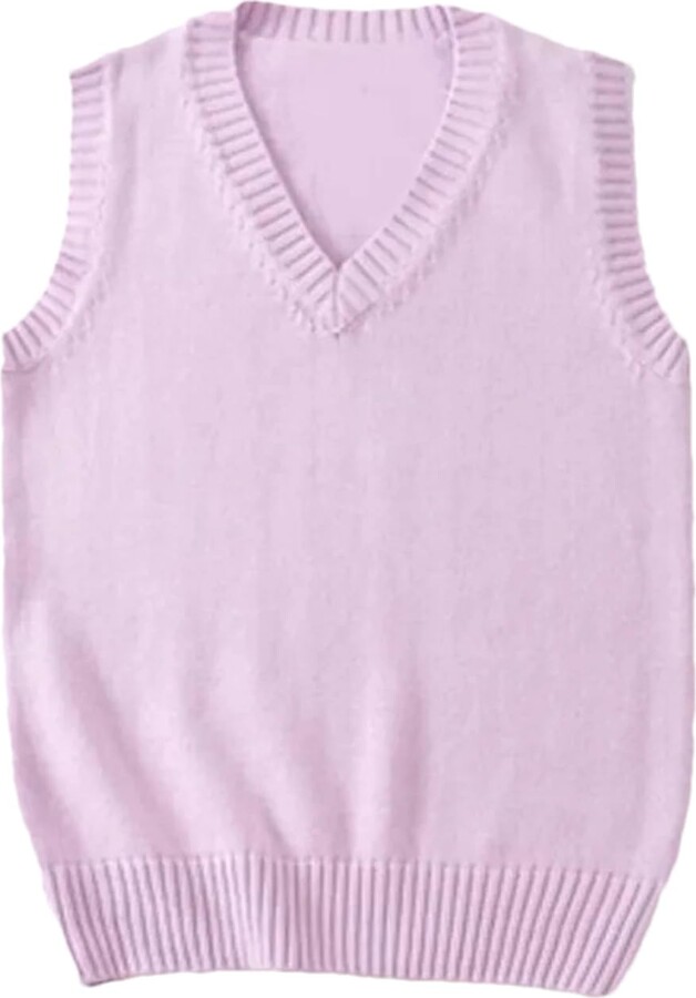 SaoBiiu Women Vest Students Girls V-Neck School Uniform Sleeveless