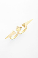 Thumbnail for your product : Cara Pyramid Stud Double Finger Ring Gold One Size