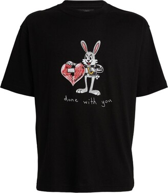 DOMREBEL white Bunny Loves T-Shirt