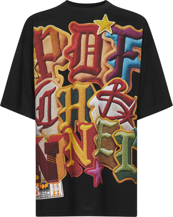 Pdf Black Cotton Jersey Printed T-Shirt