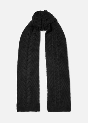 Portolano Cable-knit Cashmere Scarf - Black