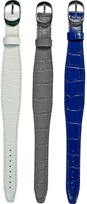 Locman Change Blue Stainless Steel Oval Case Women's Watch w/3 Leather Straps