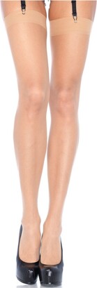 Mytoptrendz® Seamed Stockings Sheer Plain Top for Women's Suspender Garter Belt