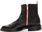 Thumbnail for your product : Thom Browne Black Pebbled Leather Chelsea Boot