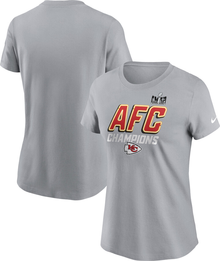 Women's Nike Gray Kansas City Chiefs 2023 AFC Champions Iconic T-Shirt