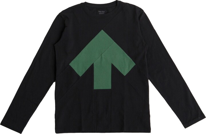 Reet Aus Green / Black T-Shirt For Men Arrow Long Sleeves