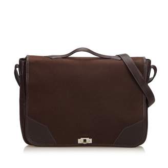 Hermes Victoria Brown Cloth Handbag