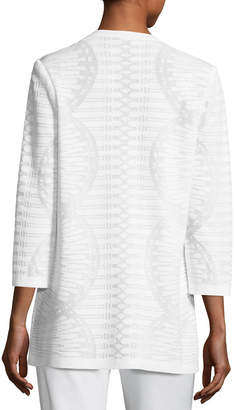 Misook Textured Stripe-Knit Long Jacket, Plus Size