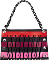 Thumbnail for your product : Sonia Rykiel Striped Leather Net Pouch Bag