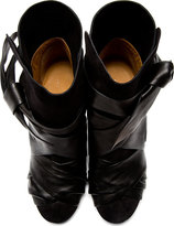 Thumbnail for your product : Isabel Marant Black Suede & Leather Wrapped Anzel Ankle Boots