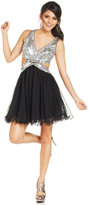 Thumbnail for your product : Blondie Nites Juniors' Sequin Cutout Dress