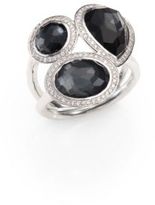 Thumbnail for your product : Ippolita Stella Hematite, Clear Quartz, Diamond & Sterling Silver Three-Stone Ring