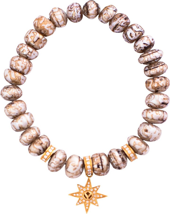 Loree Rodkin Starburst Charm Pearl Beaded Bracelet