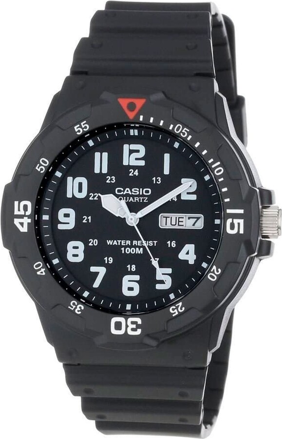 Casio Men's Quartz Day-Date Indicator Black Resin Dive Watch (Model: MRW200H-1BV)