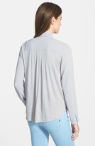 Thumbnail for your product : NYDJ Fit Solution Drape Front Mixed Media Blouse