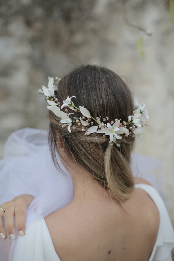 Etsy Boho Bridal Flower Crown Wedding Headpiece With Crystals