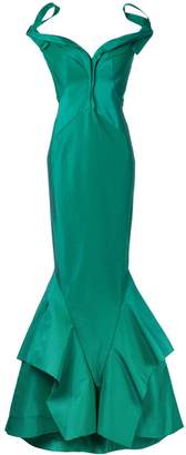 Zac Posen Bardot fishtail gown