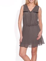 Thumbnail for your product : La Redoute LA V-Neck Lined Sleeveless Dress with Pleated Skirt
