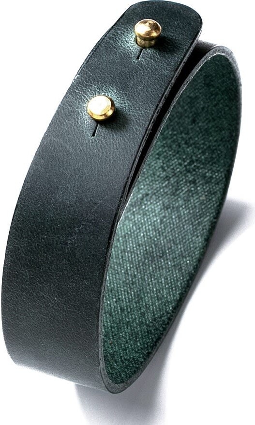 Roarcraft Green Adjustable Minimalist Leather Bracelet - Emerald