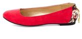 Thumbnail for your product : Qupid Floral Zipper-Back Ballet Flats