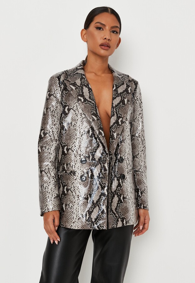 grey snake print jacket