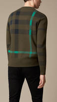 Thumbnail for your product : Burberry Check Cotton Blend Sweater
