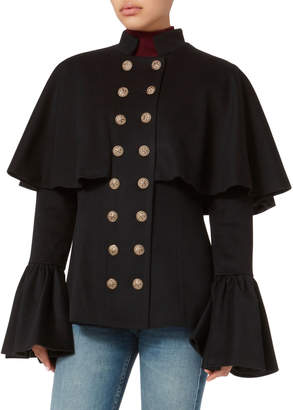 Caroline Constas Johan Bell Sleeve Black Coat