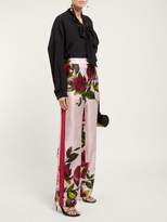 Thumbnail for your product : F.R.S For Restless Sleepers Carite Magnolia-print Satin Wide-leg Trousers - Womens - Pink Print